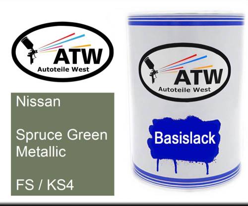 Nissan, Spruce Green Metallic, FS / KS4: 500ml Lackdose, von ATW Autoteile West.